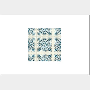 Portuguese tiles pattern. Vintage background Posters and Art